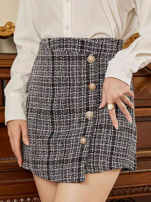 Minifalda con botones de cintura alta
