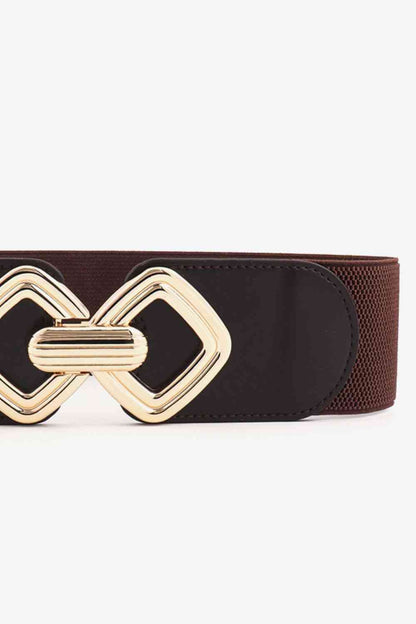 Ceinture large élastique à boucle géométrique