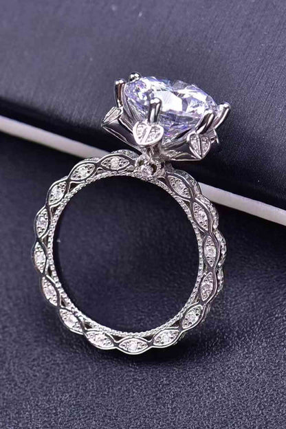 Bague en argent sterling 925 cœur moissanite 5 carats