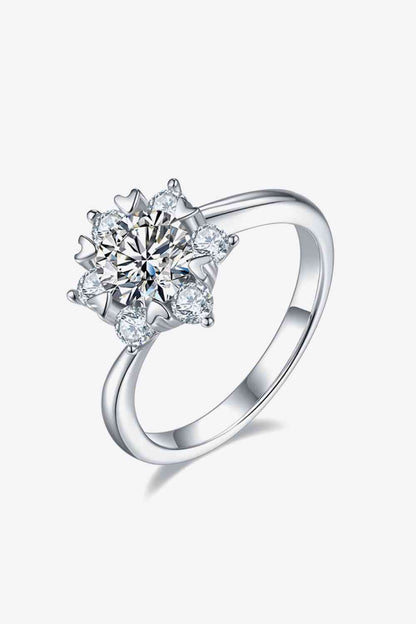 Bague en argent sterling 925 Moissanite adorée de 1 carat