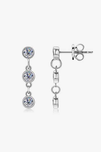 Boucles d'oreilles pendantes en argent sterling 925 Moissanite