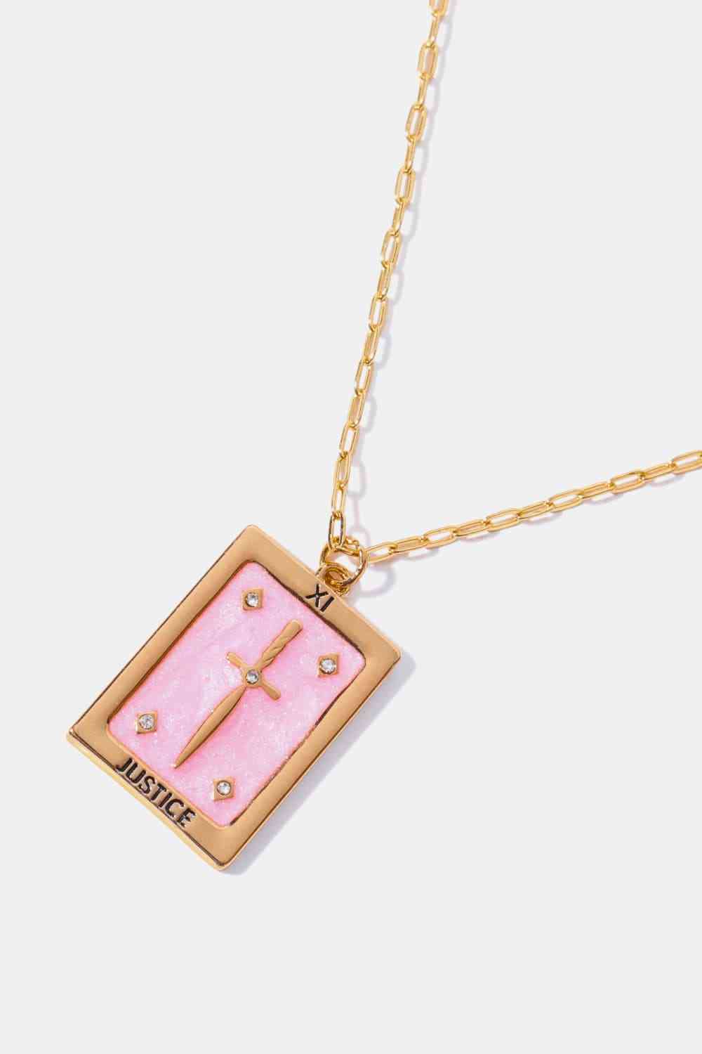 Collier en cuivre pendentif carte de tarot