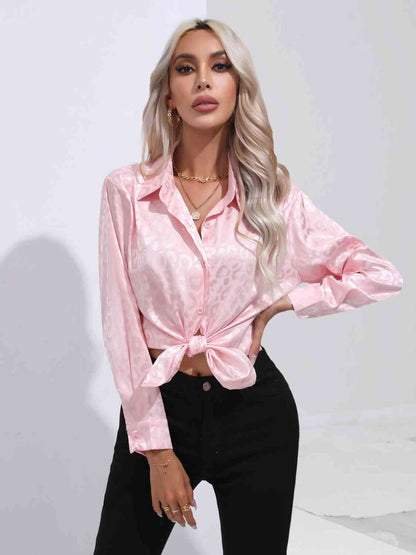 Chemise boutonnée à col imprimé