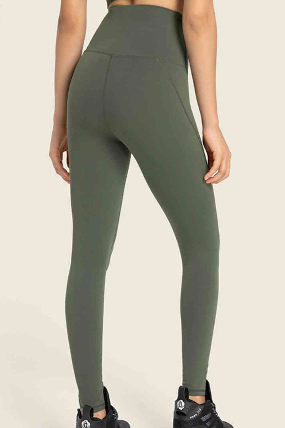 Legging de yoga taille haute sans couture à large ceinture