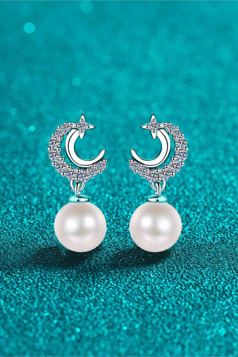 Boucles d'oreilles pendantes en perles de moissanite