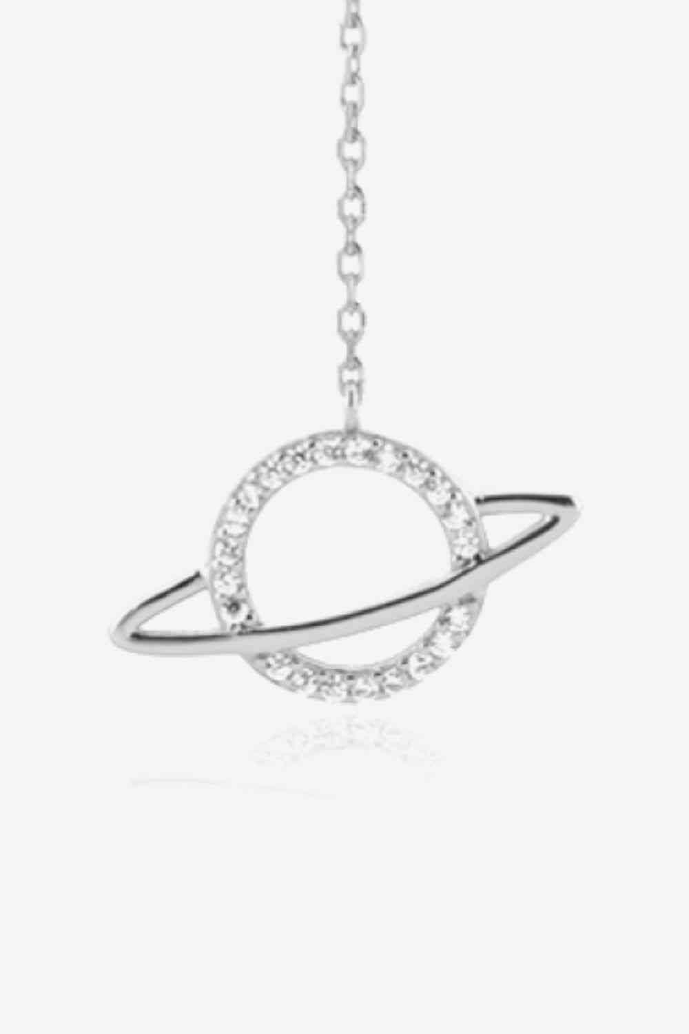 Boucle d'oreille unique planète zircon en argent sterling 925