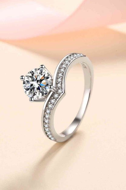 Bague en argent sterling 925 avec moissanite de 1 carat