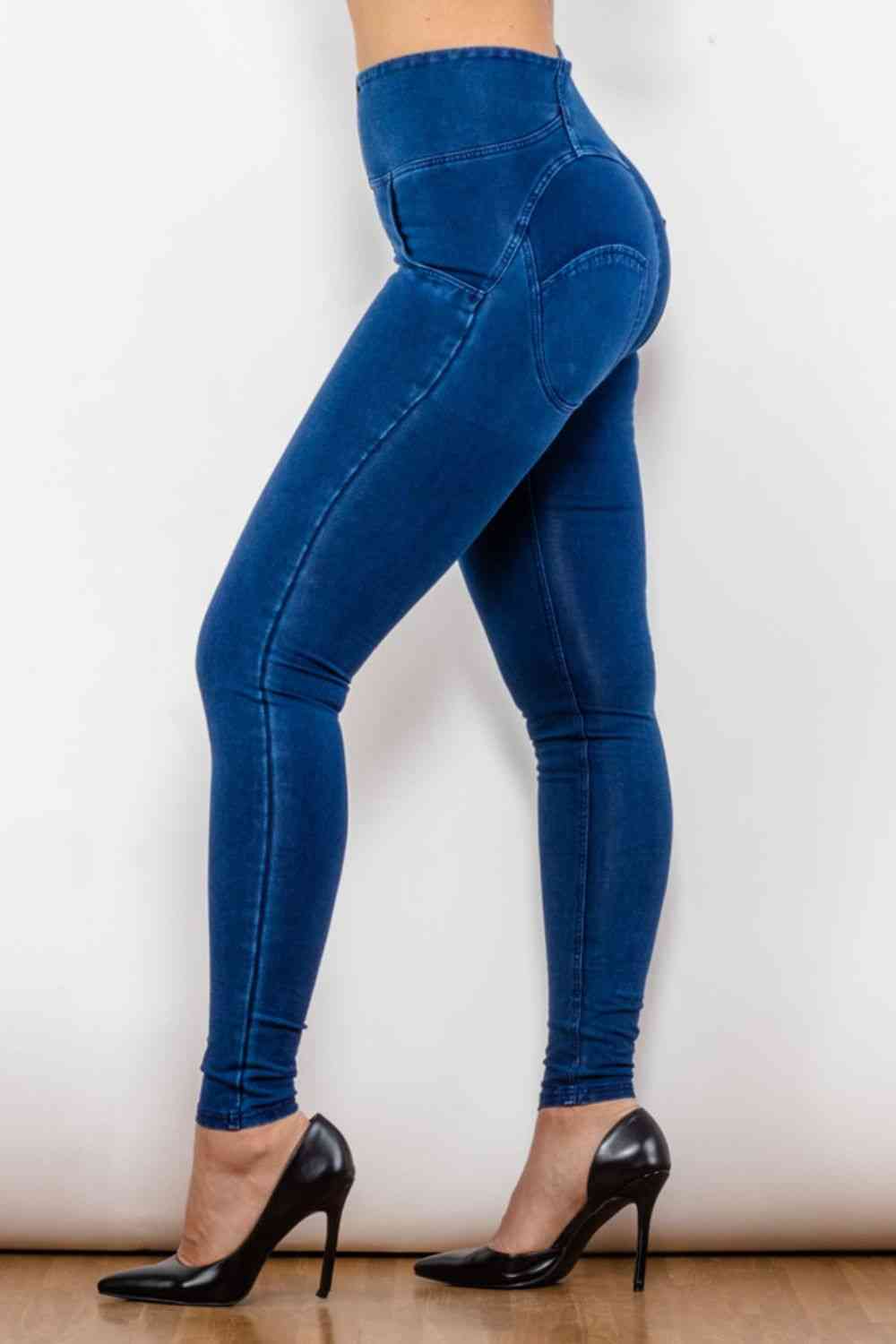 Jean long skinny taille haute zippé Baeful