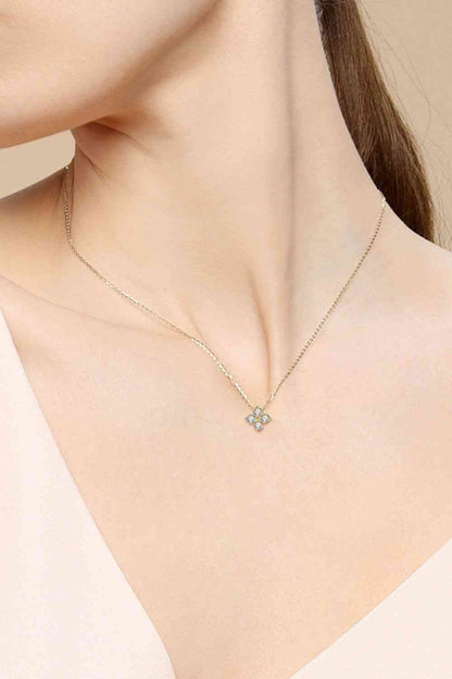 Collier pendentif trèfle à quatre feuilles Moissanite