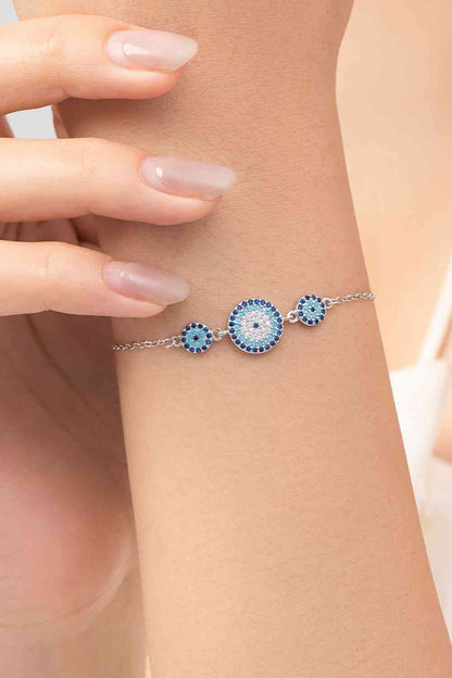 Bracelet turquoise artificiel en argent sterling 925