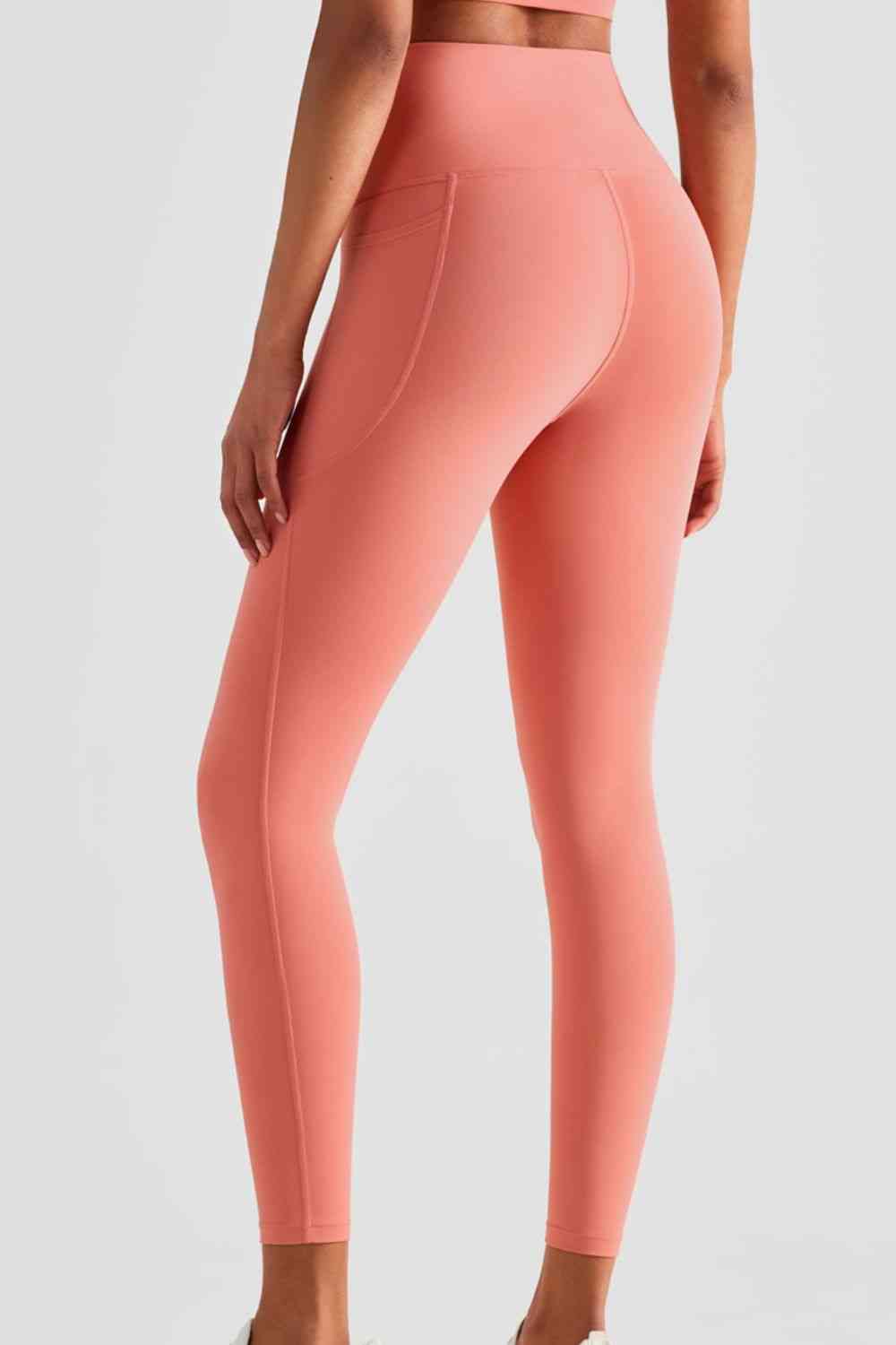 Leggings deportivos de cintura ancha con bolsillos