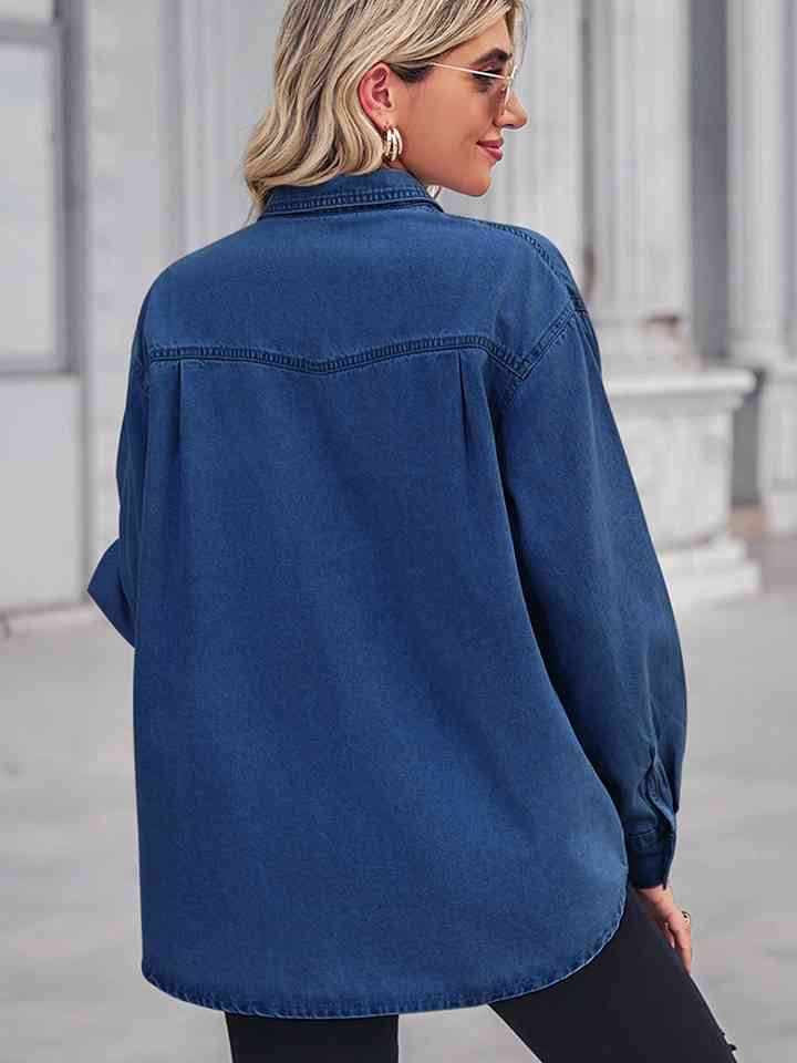 Veste-chemise en jean à manches longues