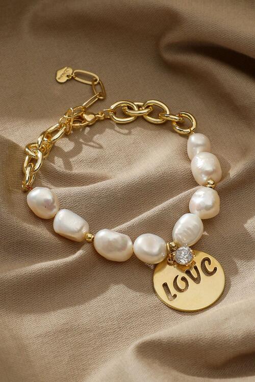 Pulsera de perlas de agua dulce LOVE