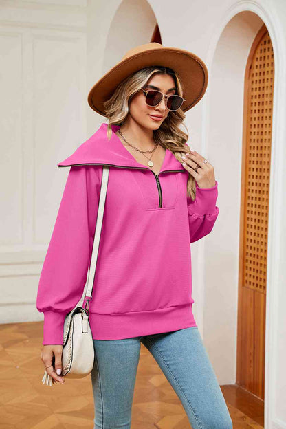 Sudadera con cuello y media cremallera