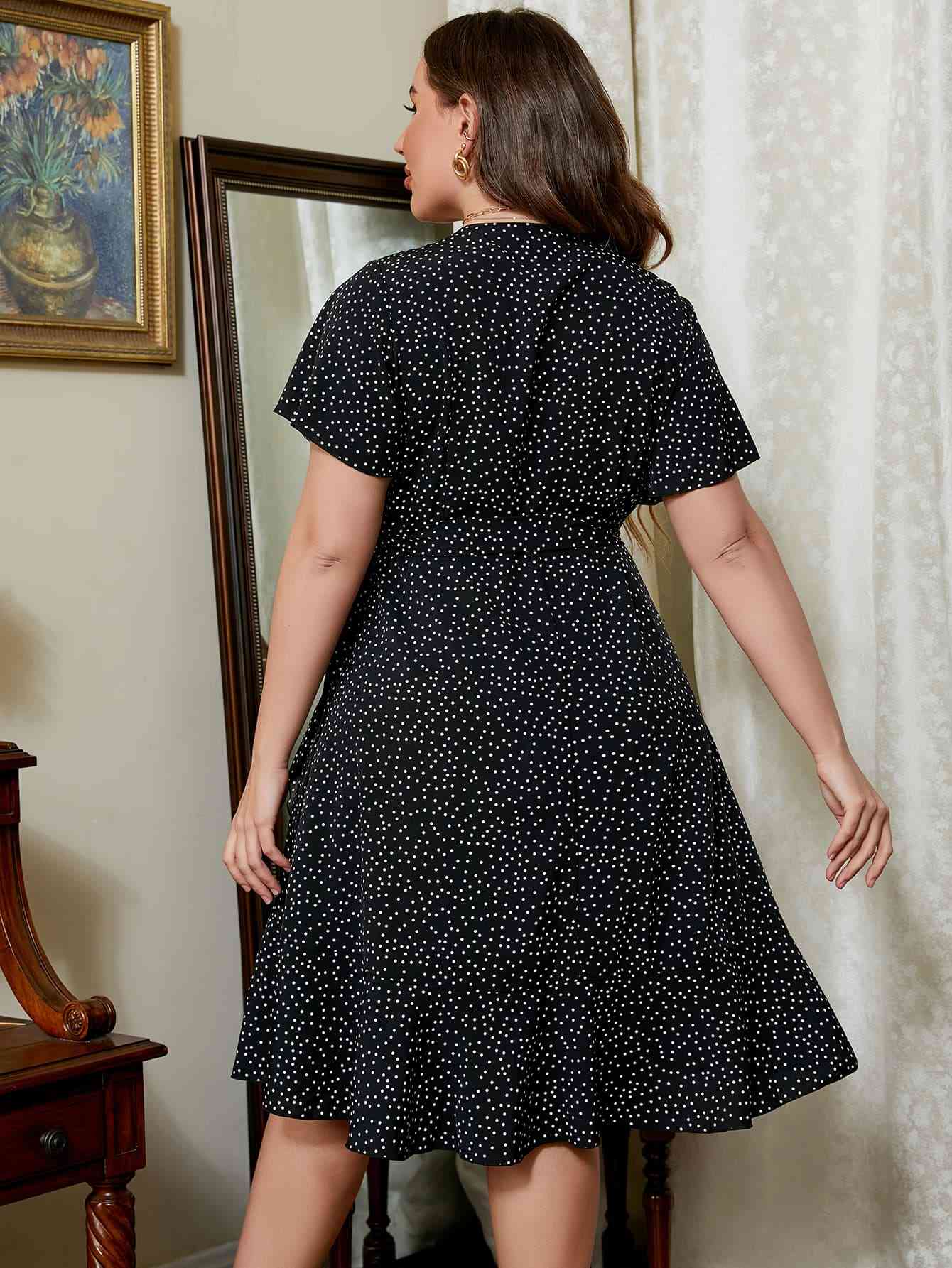 Robe Imprimée à Manches Courtes de Grande Taille