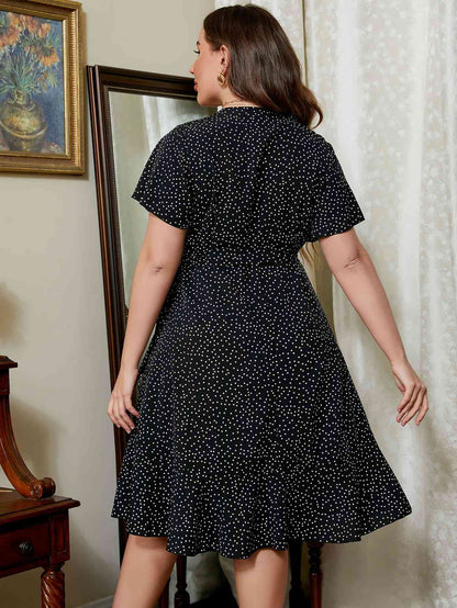 Robe Imprimée à Manches Courtes de Grande Taille