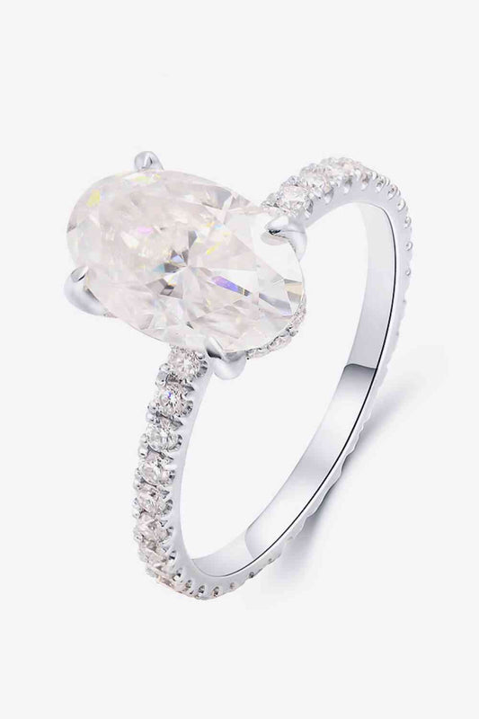 Bague à 4 griffes en moissanite en or blanc 14 carats 2,5 carats