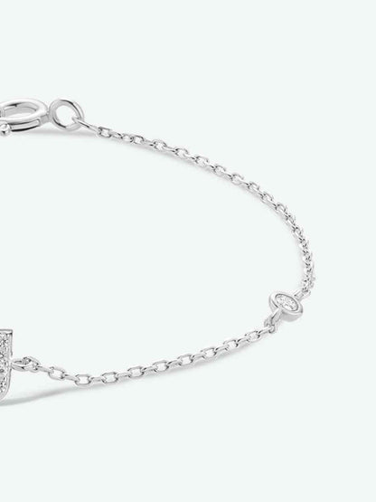 Pulsera de plata de ley 925 con circonitas de Q To U