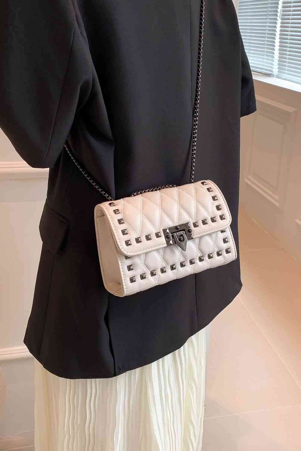 Sac à bandoulière en cuir PU clouté