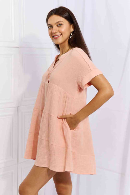 HEYSON Easy Going Mini-robe à volants en gaze pleine taille