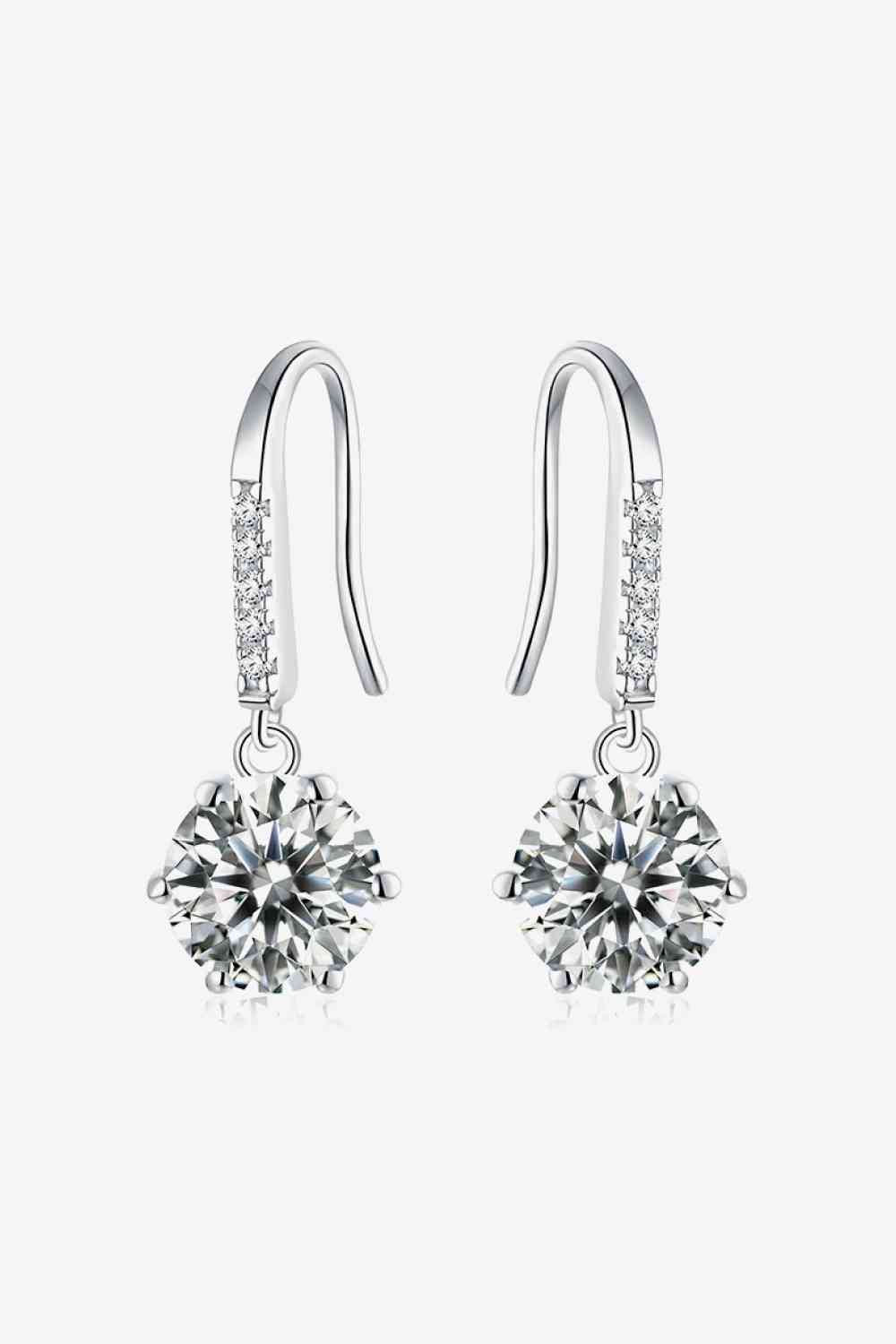 6-Prong Moissanite Drop Earrings