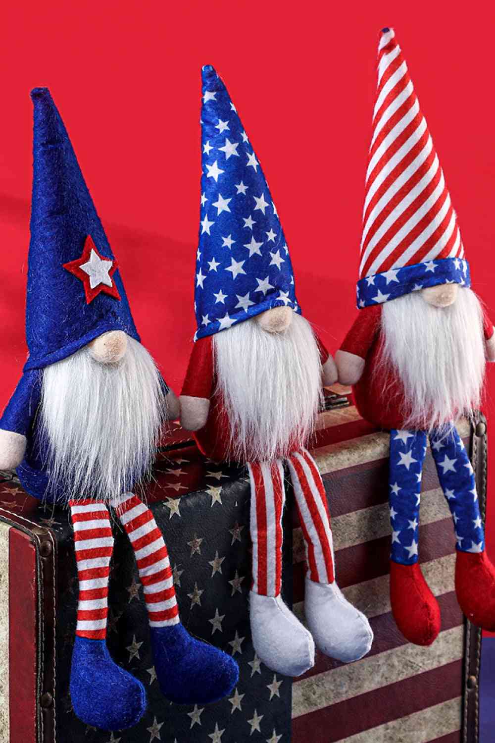 Gnomos con sombrero puntiagudo del Día de la Independencia de 3 piezas