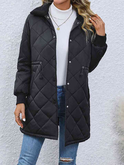 Manteau d'hiver long à taille avec cordon de serrage