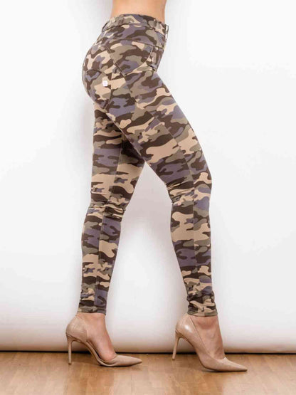 Leggings con botones de camuflaje de tamaño completo