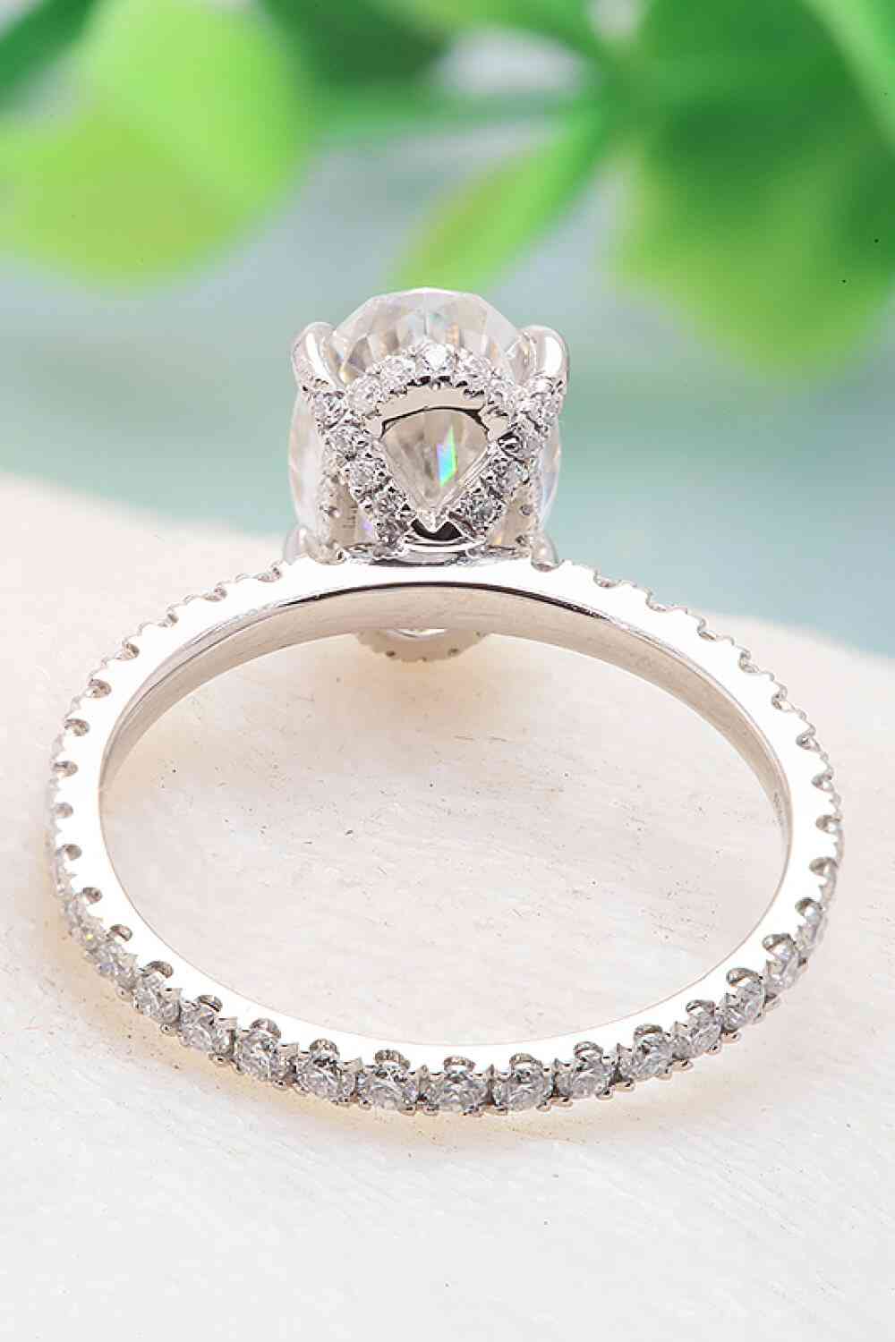 Bague à 4 griffes en moissanite en or blanc 14 carats 2,5 carats