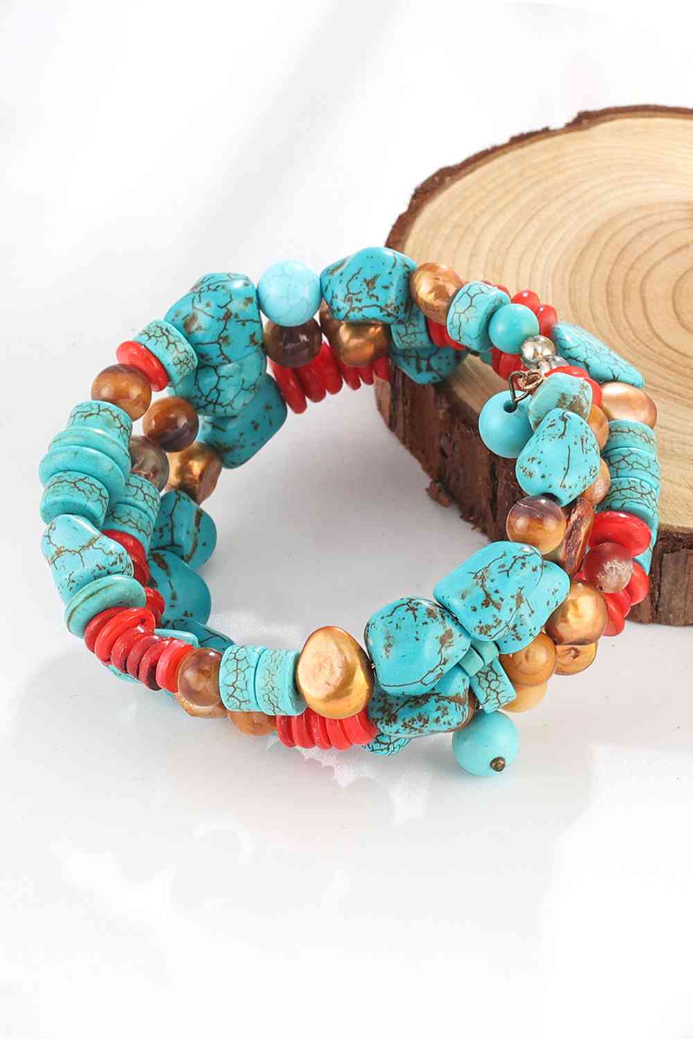 Bracelet turquoise superposé
