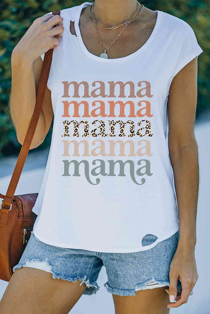 Camiseta con recorte gráfico MAMA