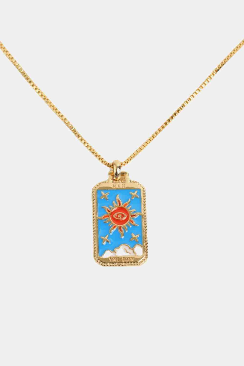 Collier en cuivre pendentif carte de tarot