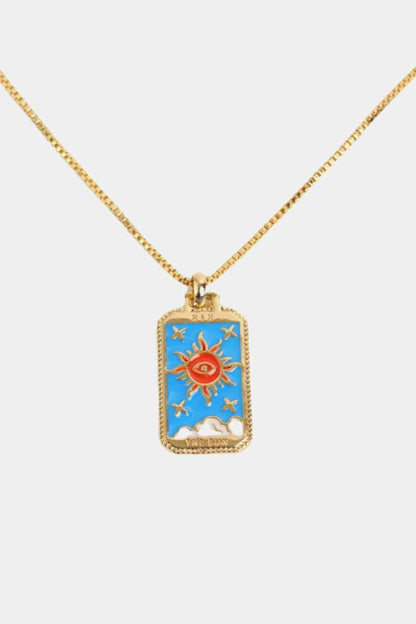 Collier en cuivre pendentif carte de tarot