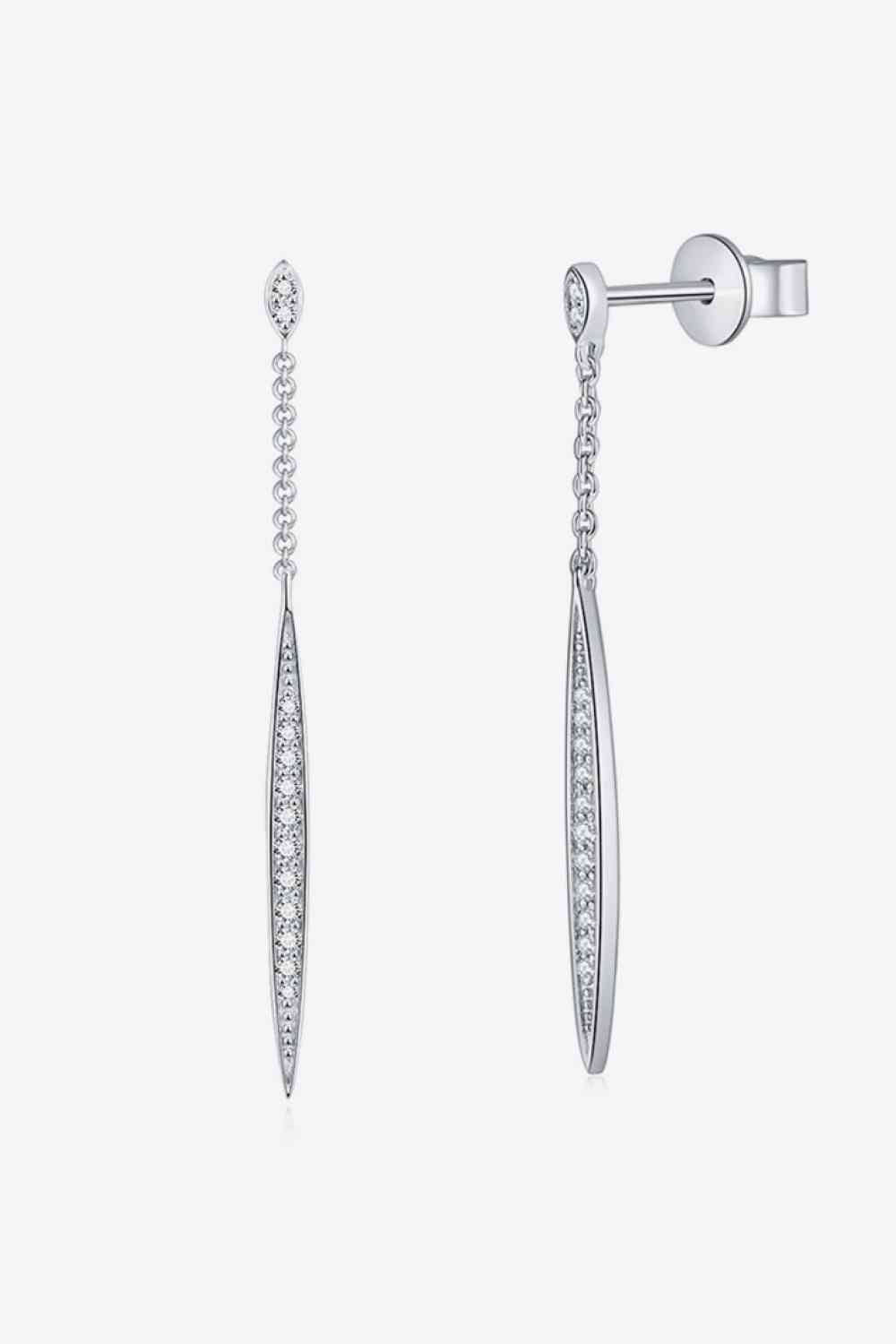 Boucles d'oreilles pendantes élégantes en argent sterling 925 Moissanite