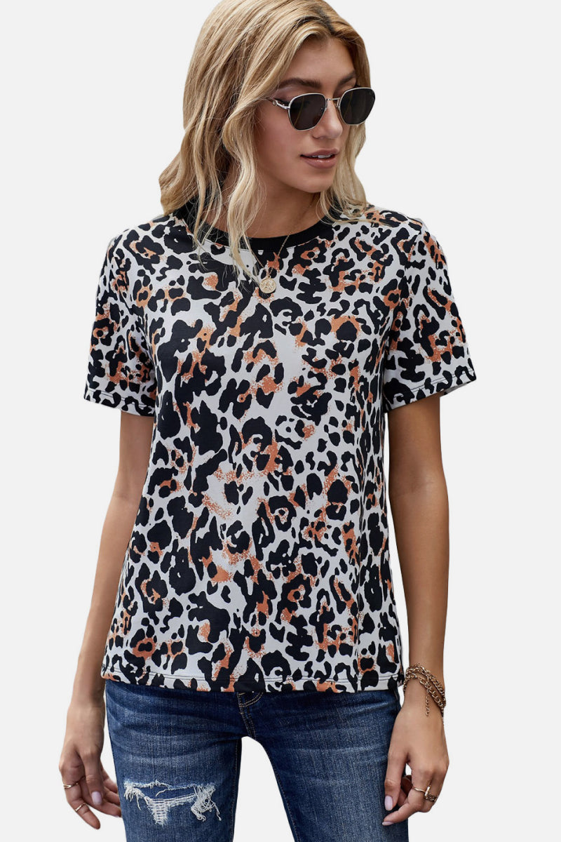 Camiseta con estampado de leopardo