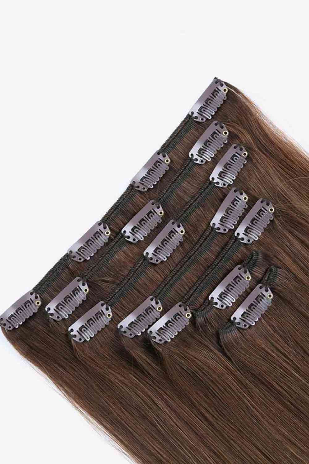 Extensions de cheveux humains indiens à clipser 18" 120 g