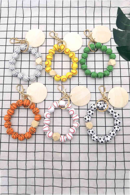 Paquete de 4 llaveros con cuentas en forma de pulsera, surtido