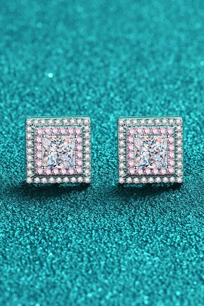 Moissanite Square Stud Earrings