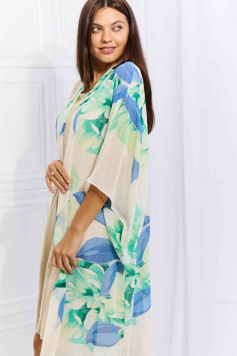 OneTheLand Colorful Minds Floral Kimono