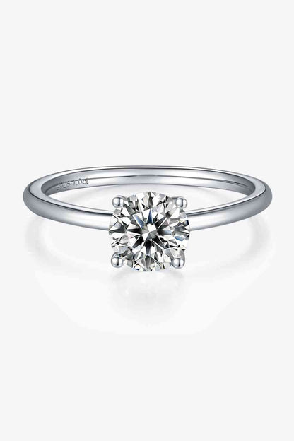 Bague solitaire en argent sterling 925 moissanite 1 carat