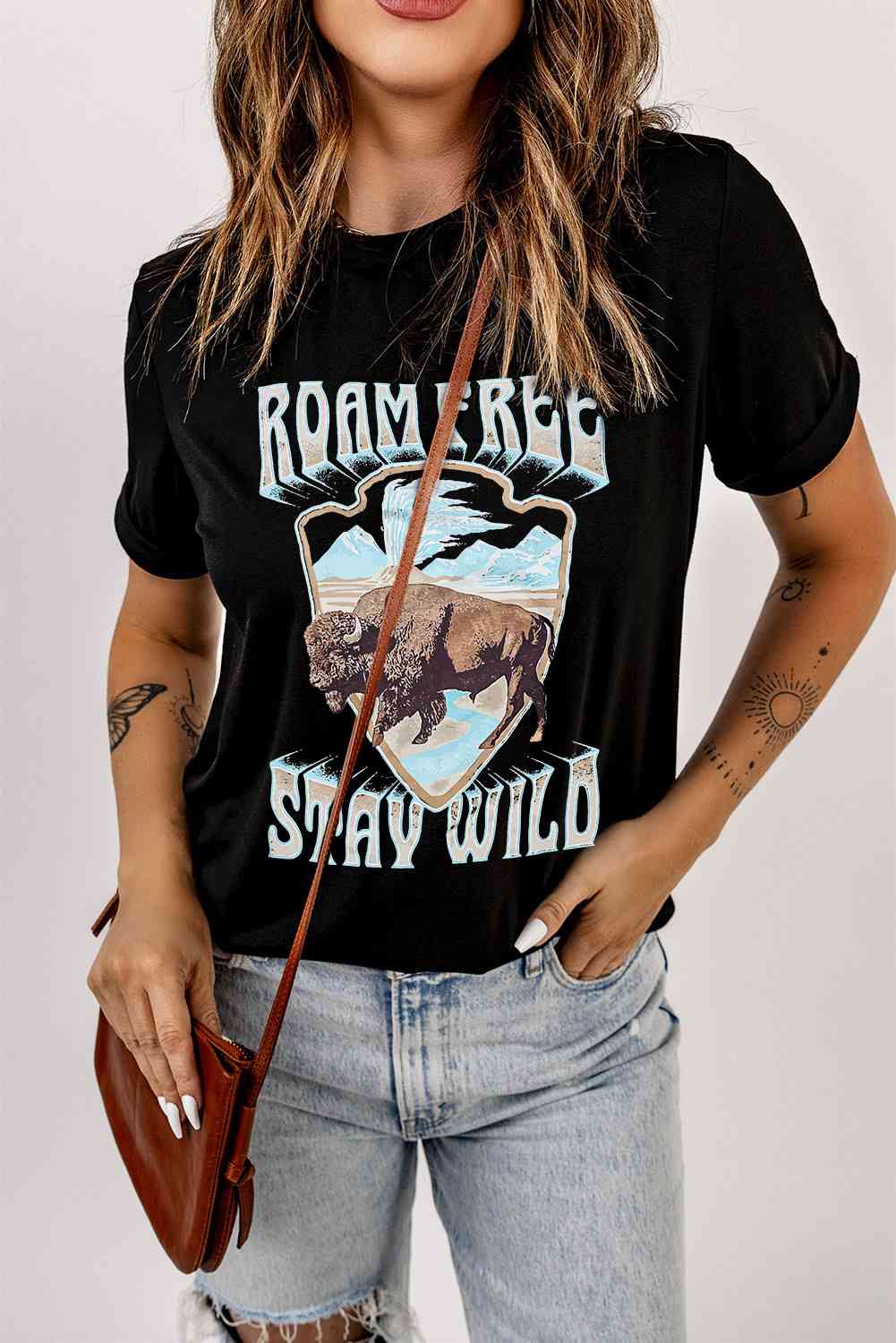 ROAM FREE STAY WILD T-shirt graphique