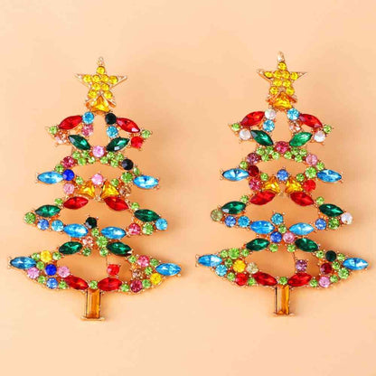 Boucles d'oreilles en alliage de strass pour arbre de Noël