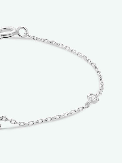 Pulsera de plata de ley 925 con circonitas de Q To U