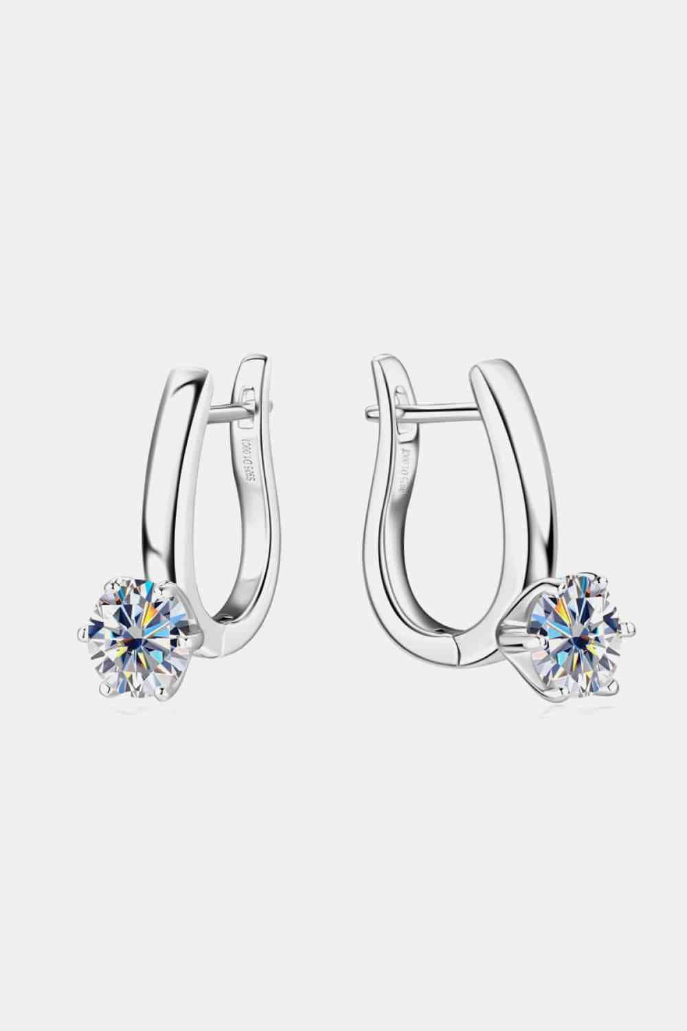 Boucles d'oreilles en argent sterling 925 moissanite 2 carats