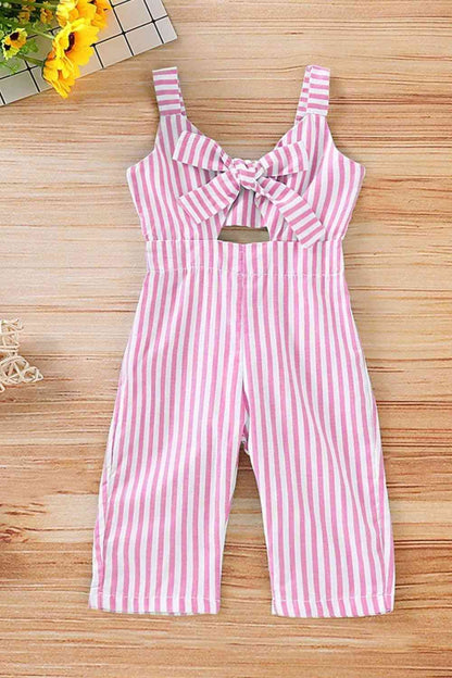 Kids Striped Cutout Sleeveless Jumpsuit