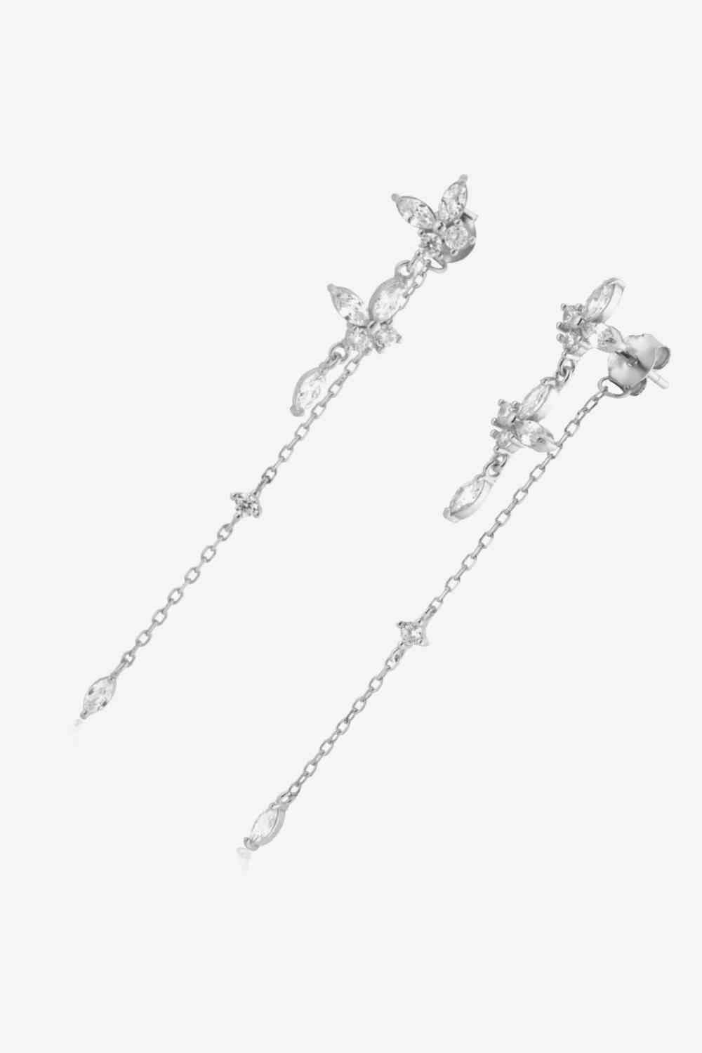 Boucles d'oreilles en argent sterling 925 avec zircon incrusté