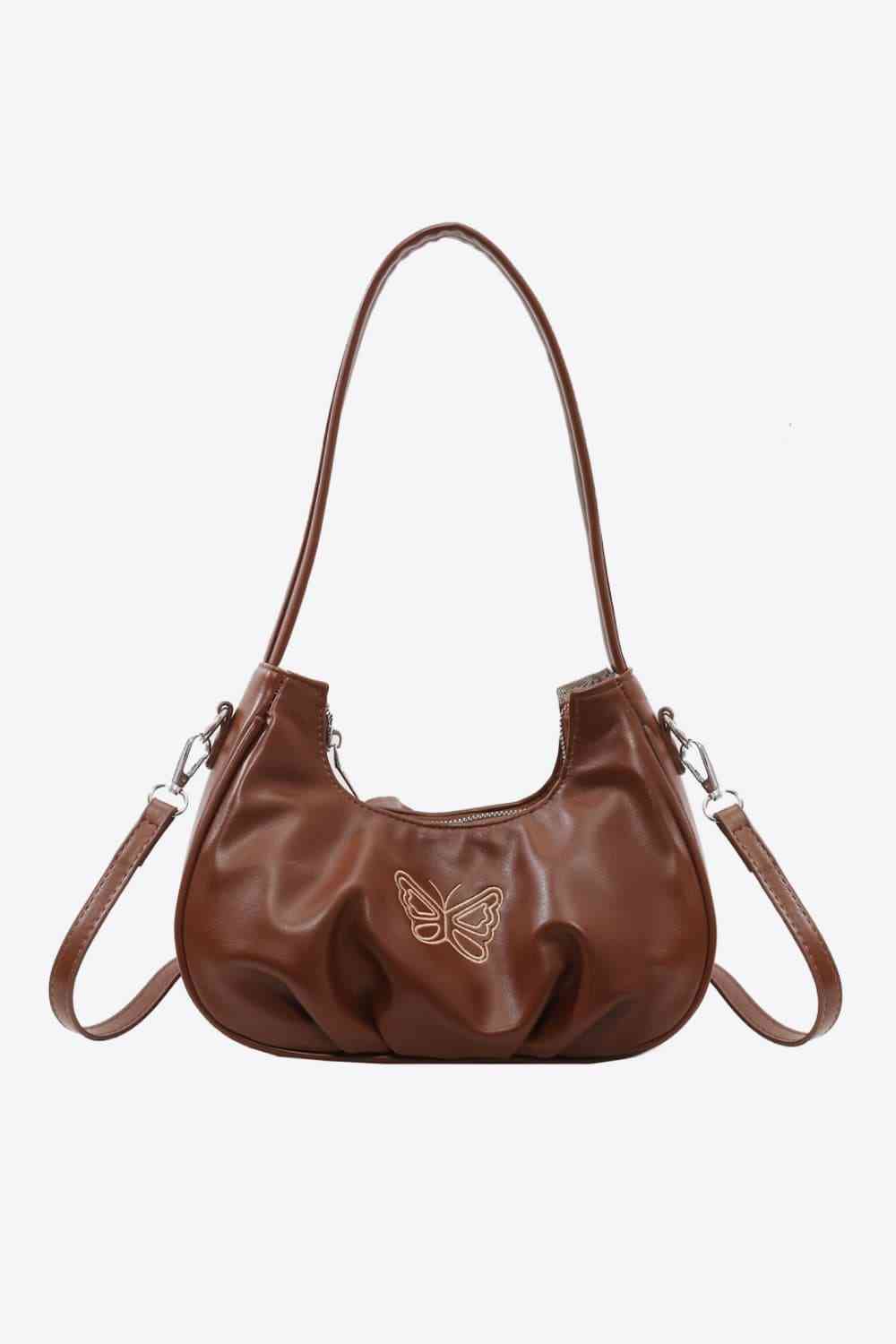 Sac à bandoulière en cuir PU avec motif papillon