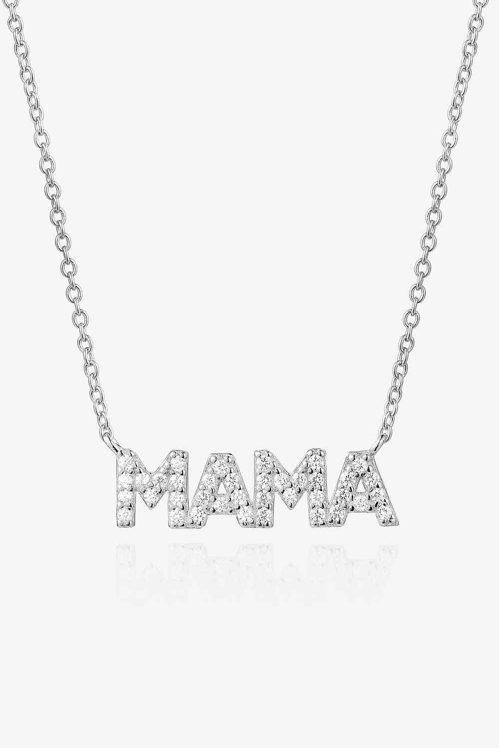 MAMA Collar de Plata de Ley 925 con Circonitas