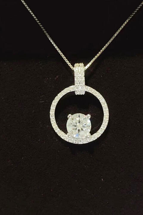 Collier en argent sterling 925 moissanite 1 carat