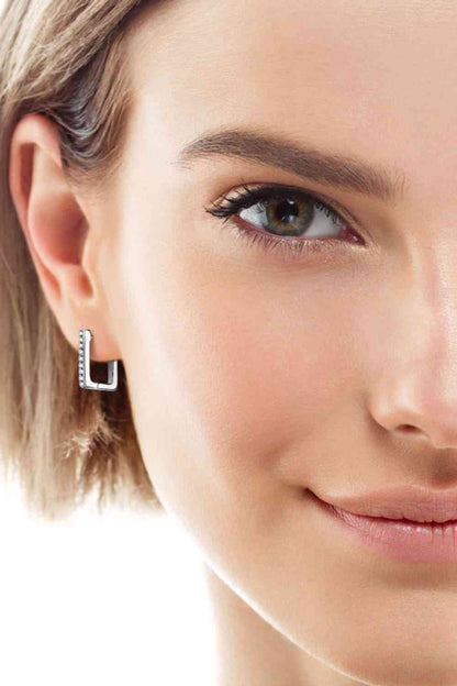 Boucles d'oreilles géométriques Moissanite en argent sterling 925